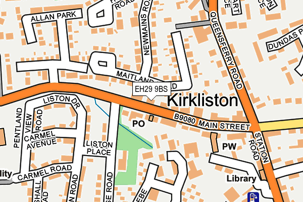 EH29 9BS map - OS OpenMap – Local (Ordnance Survey)