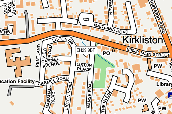 EH29 9BT map - OS OpenMap – Local (Ordnance Survey)