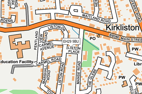 EH29 9BU map - OS OpenMap – Local (Ordnance Survey)