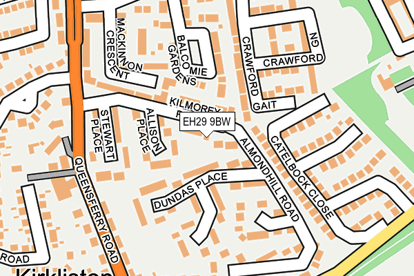 EH29 9BW map - OS OpenMap – Local (Ordnance Survey)