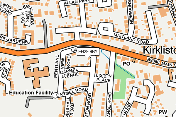 EH29 9BY map - OS OpenMap – Local (Ordnance Survey)