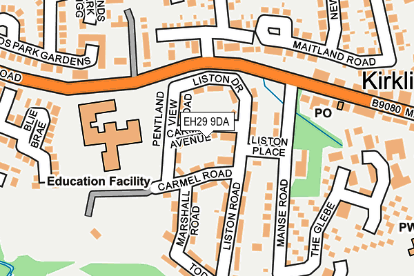 EH29 9DA map - OS OpenMap – Local (Ordnance Survey)