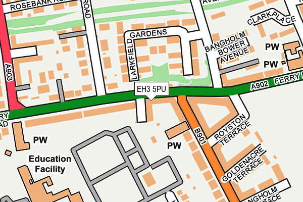 EH3 5PU map - OS OpenMap – Local (Ordnance Survey)