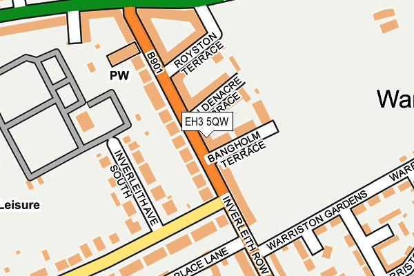 EH3 5QW map - OS OpenMap – Local (Ordnance Survey)