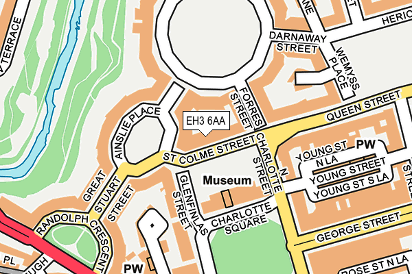 EH3 6AA map - OS OpenMap – Local (Ordnance Survey)