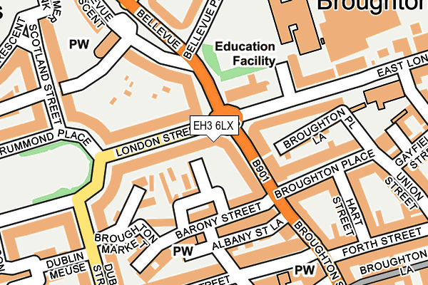 EH3 6LX map - OS OpenMap – Local (Ordnance Survey)