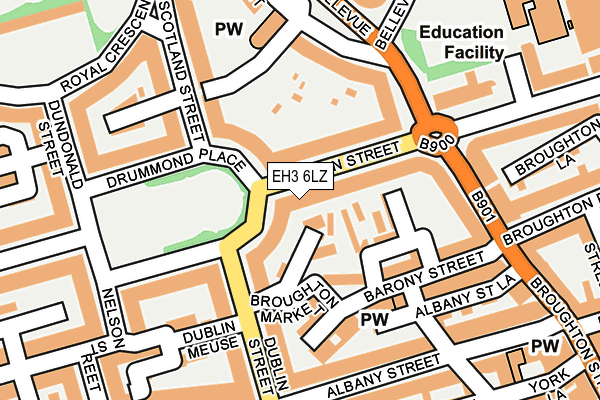 EH3 6LZ map - OS OpenMap – Local (Ordnance Survey)