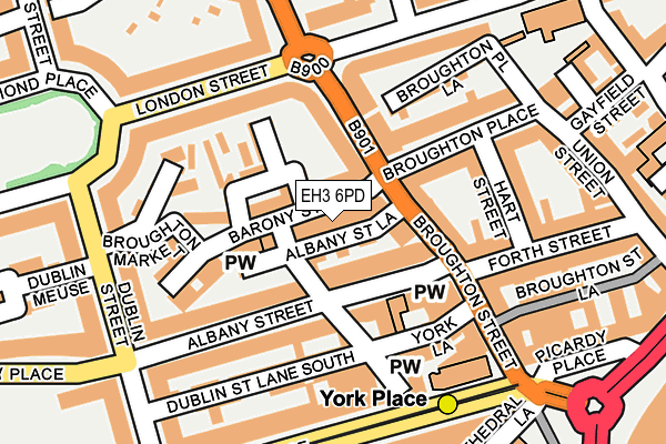 EH3 6PD map - OS OpenMap – Local (Ordnance Survey)