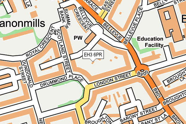 EH3 6PR map - OS OpenMap – Local (Ordnance Survey)