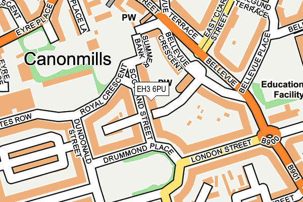 EH3 6PU map - OS OpenMap – Local (Ordnance Survey)