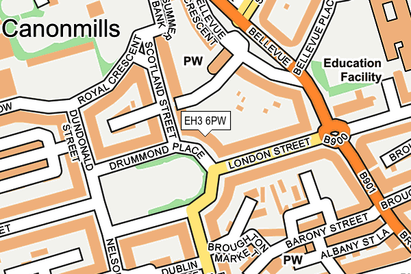 EH3 6PW map - OS OpenMap – Local (Ordnance Survey)