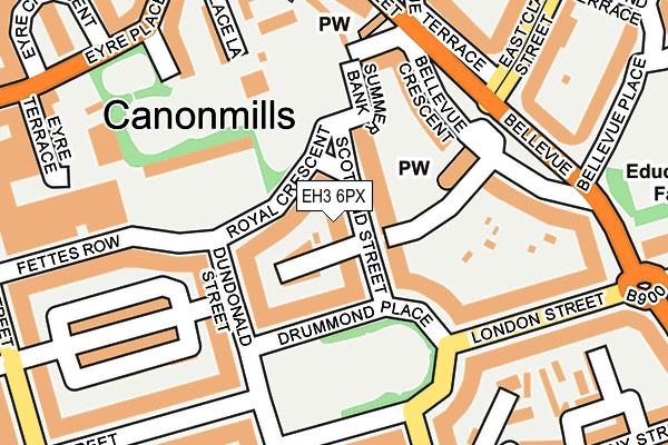 EH3 6PX map - OS OpenMap – Local (Ordnance Survey)