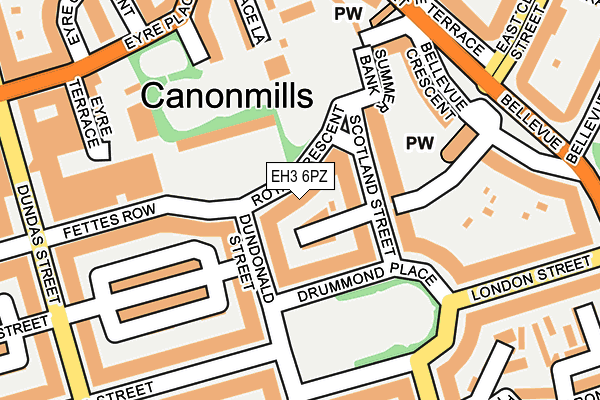 EH3 6PZ map - OS OpenMap – Local (Ordnance Survey)