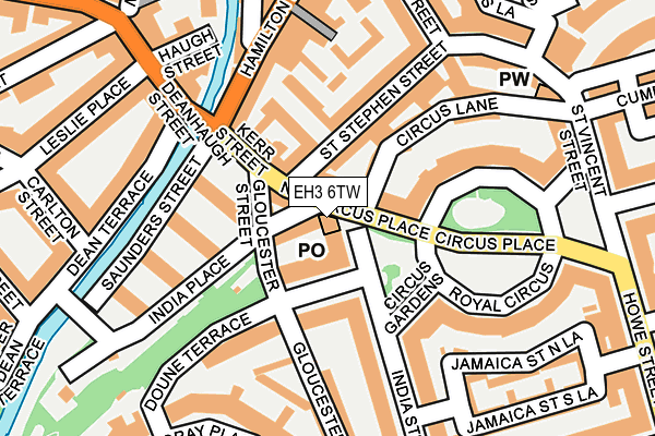 EH3 6TW map - OS OpenMap – Local (Ordnance Survey)