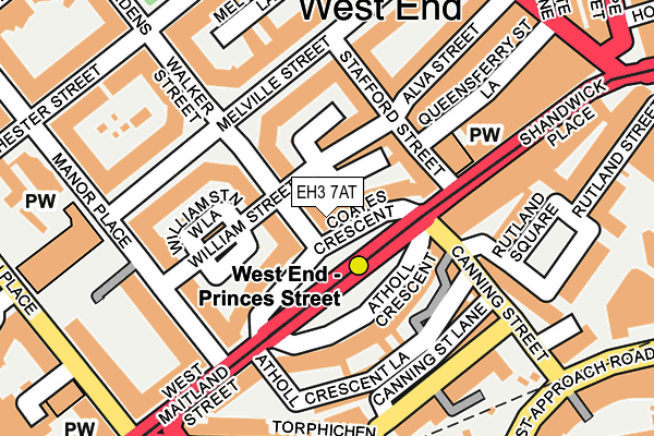 EH3 7AT map - OS OpenMap – Local (Ordnance Survey)