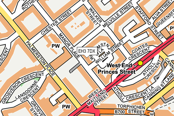 EH3 7DX map - OS OpenMap – Local (Ordnance Survey)