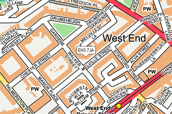 EH3 7JA map - OS OpenMap – Local (Ordnance Survey)