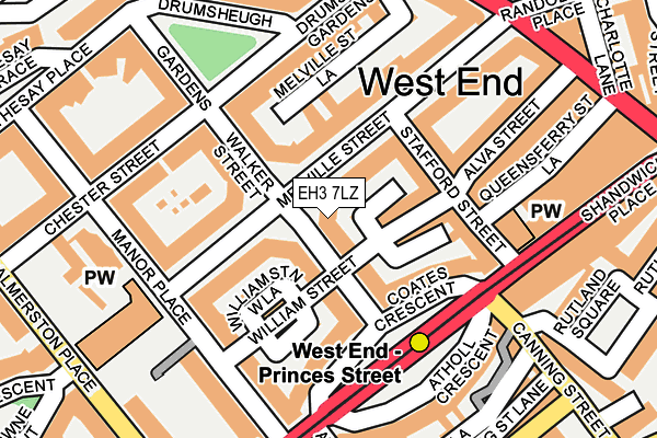 EH3 7LZ map - OS OpenMap – Local (Ordnance Survey)