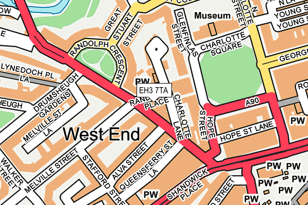 EH3 7TA map - OS OpenMap – Local (Ordnance Survey)