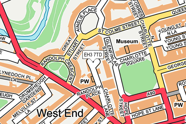 EH3 7TD map - OS OpenMap – Local (Ordnance Survey)