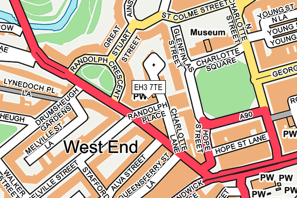 EH3 7TE map - OS OpenMap – Local (Ordnance Survey)