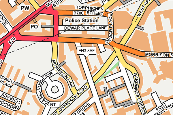 EH3 8AF map - OS OpenMap – Local (Ordnance Survey)