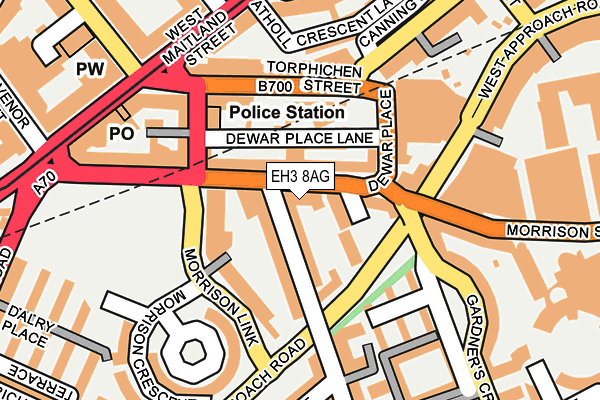 EH3 8AG map - OS OpenMap – Local (Ordnance Survey)