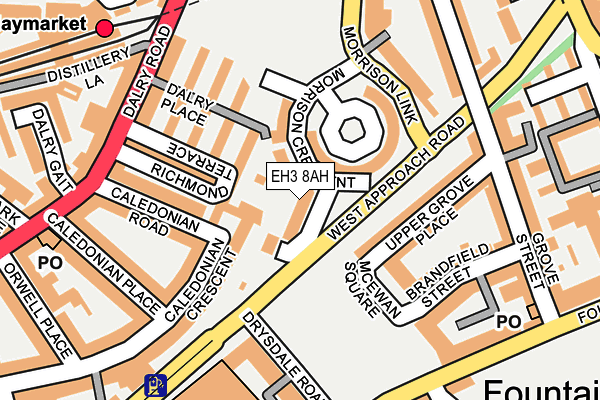 EH3 8AH map - OS OpenMap – Local (Ordnance Survey)