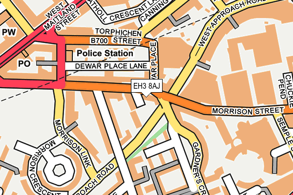 EH3 8AJ map - OS OpenMap – Local (Ordnance Survey)