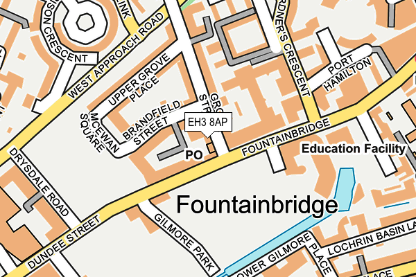 EH3 8AP map - OS OpenMap – Local (Ordnance Survey)