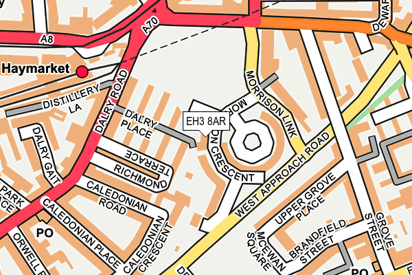 EH3 8AR map - OS OpenMap – Local (Ordnance Survey)