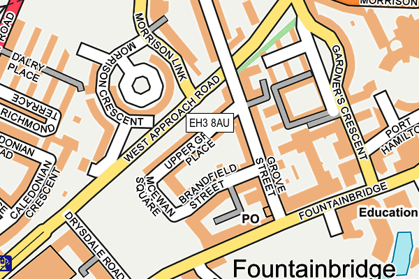 EH3 8AU map - OS OpenMap – Local (Ordnance Survey)