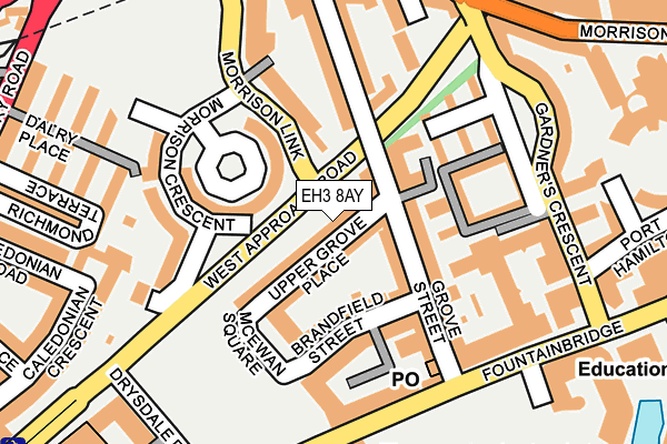 EH3 8AY map - OS OpenMap – Local (Ordnance Survey)