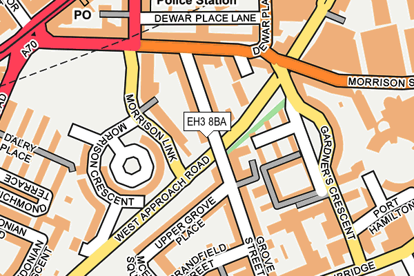 EH3 8BA map - OS OpenMap – Local (Ordnance Survey)