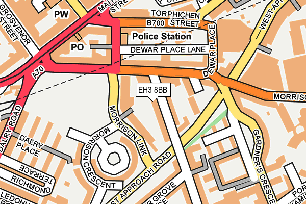 EH3 8BB map - OS OpenMap – Local (Ordnance Survey)