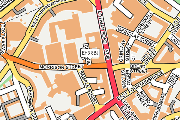 EH3 8BJ map - OS OpenMap – Local (Ordnance Survey)