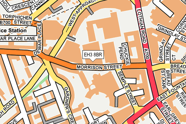 EH3 8BR map - OS OpenMap – Local (Ordnance Survey)