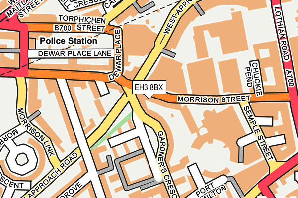 EH3 8BX map - OS OpenMap – Local (Ordnance Survey)