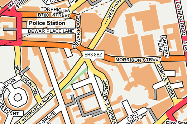 EH3 8BZ map - OS OpenMap – Local (Ordnance Survey)