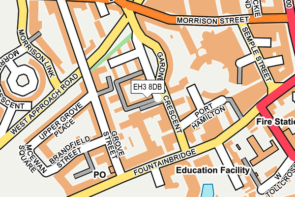 EH3 8DB map - OS OpenMap – Local (Ordnance Survey)