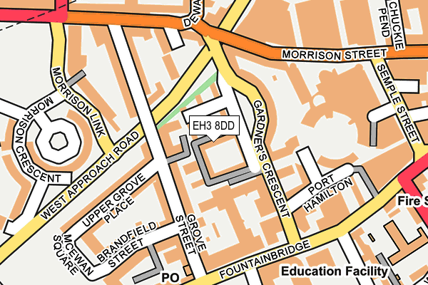 EH3 8DD map - OS OpenMap – Local (Ordnance Survey)