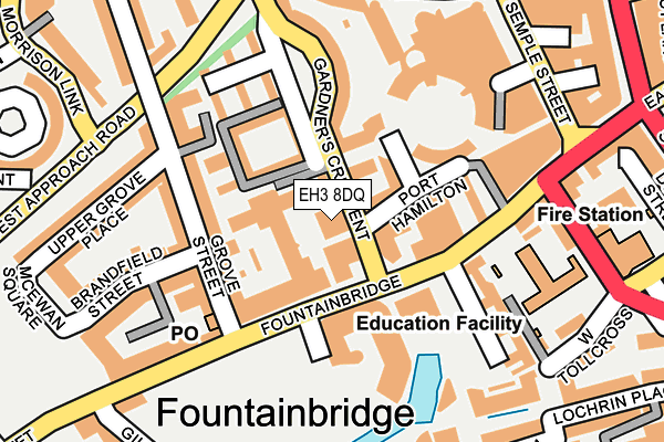 EH3 8DQ map - OS OpenMap – Local (Ordnance Survey)