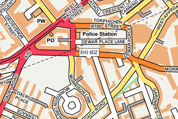 EH3 8DZ map - OS OpenMap – Local (Ordnance Survey)