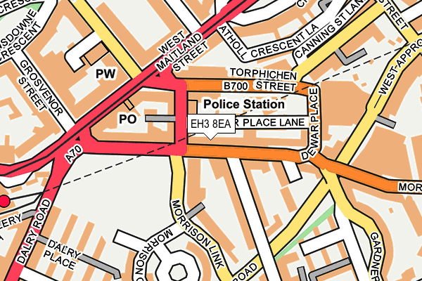 EH3 8EA map - OS OpenMap – Local (Ordnance Survey)