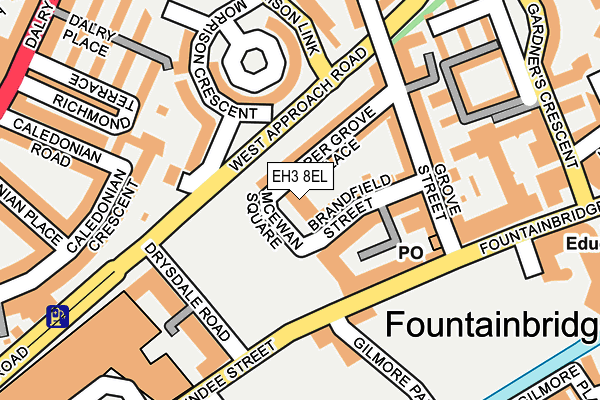 EH3 8EL map - OS OpenMap – Local (Ordnance Survey)