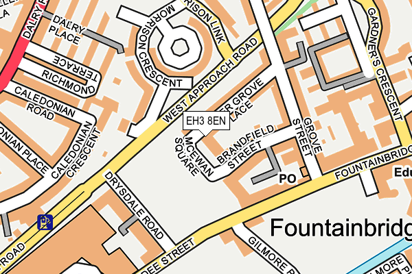 EH3 8EN map - OS OpenMap – Local (Ordnance Survey)