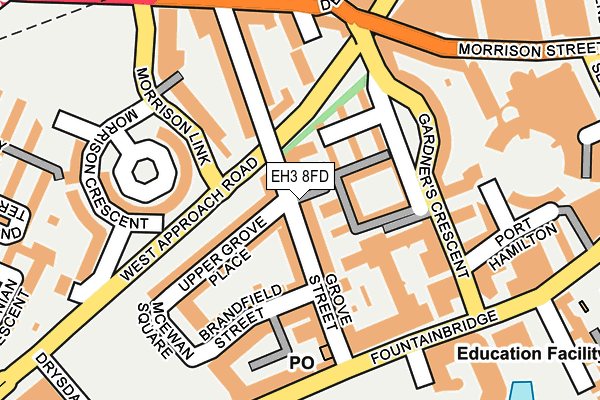 EH3 8FD map - OS OpenMap – Local (Ordnance Survey)