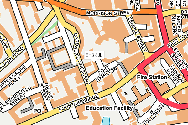 EH3 8JL map - OS OpenMap – Local (Ordnance Survey)