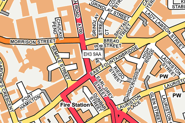 EH3 9AA map - OS OpenMap – Local (Ordnance Survey)