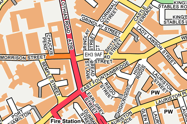 EH3 9AF map - OS OpenMap – Local (Ordnance Survey)